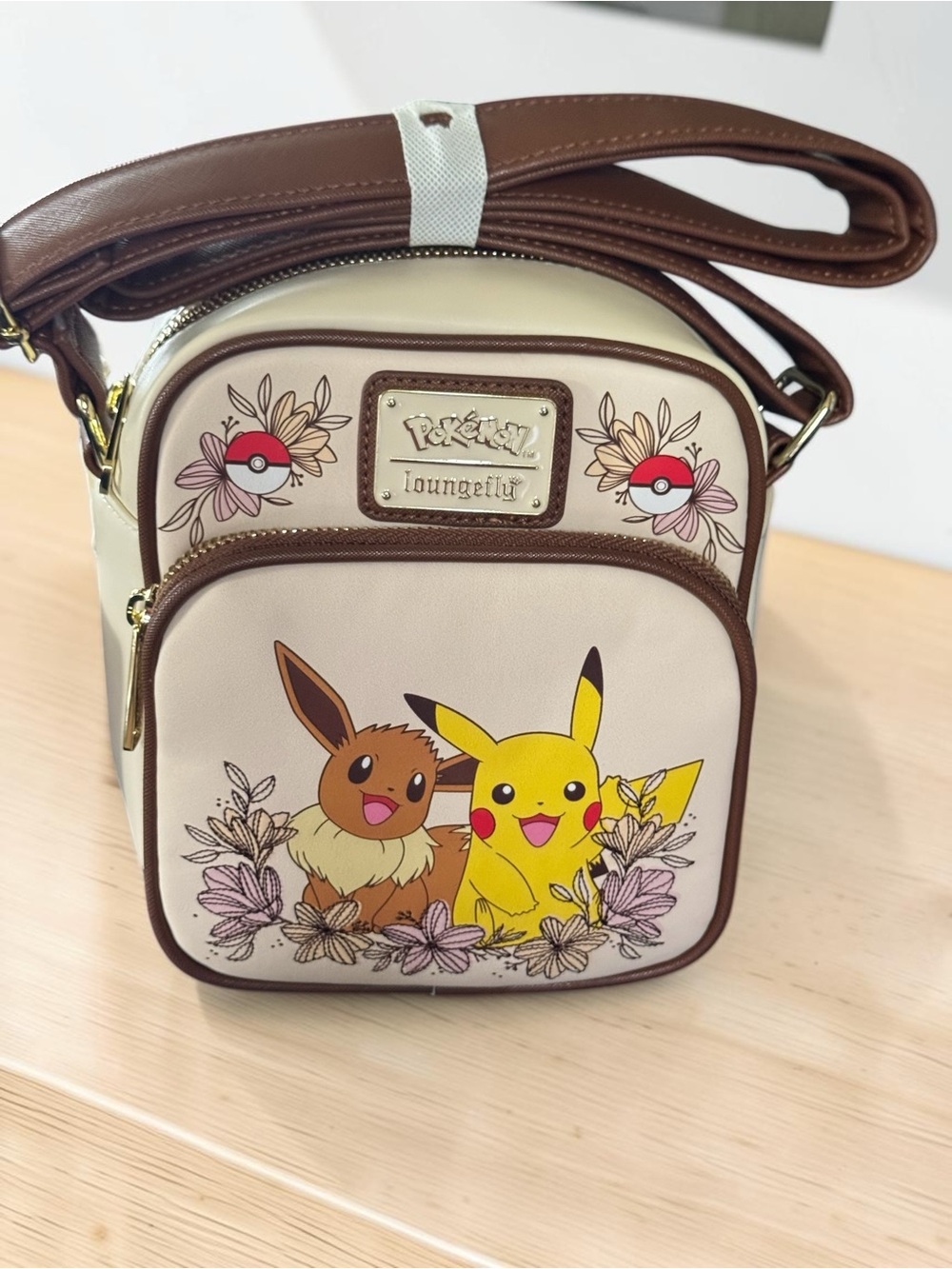Loungefly Pokémon Pikachu and Eevee Floral Crossbody Bag NWT